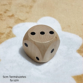 Fa dobókocka, 6 oldalú, Fillet stílus, testreszabható, Monopoly-hoz és gyerekek oktató játékához