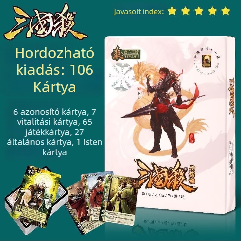 Youka hordozható társasjáték: Három Királyság Gyilkossága – kártyákkal; Anyag: papír; Csomagolás: doboz; Megfelelő korcsoportok: 7–14, 15–35, 36–60, 61+
