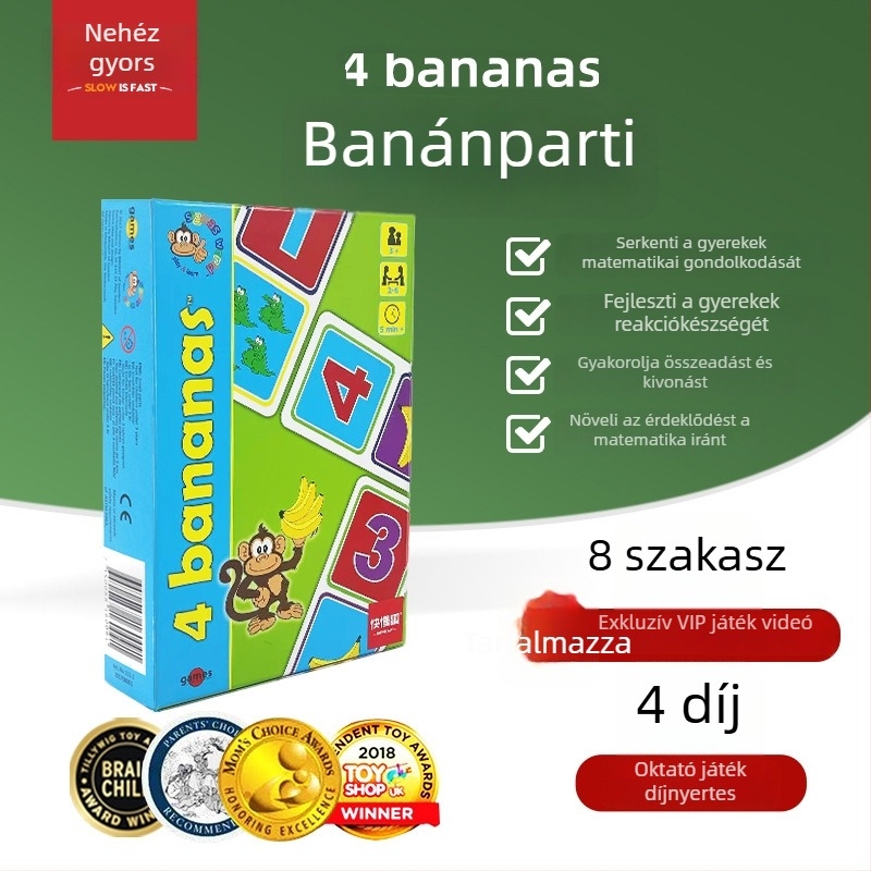 Oktató társasjáték-kártyák - korai matematika tanulás, fejleszti a kéz-szem koordinációt, papír alapanyag, 0–6 éveseknek