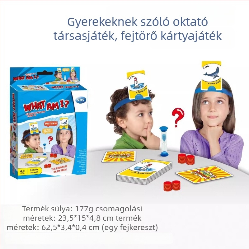 Guess Who I Am: Szülő-gyermek interaktív logikai társasjáték — Műanyag, Kártyaalapú társasjáték, 7–14 évesek