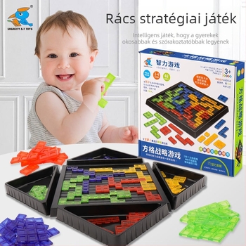 Xingtong 4 játékos számára tervezett négyzetes stratégiai társasjáték — Tetris Gladiator téma, műanyag