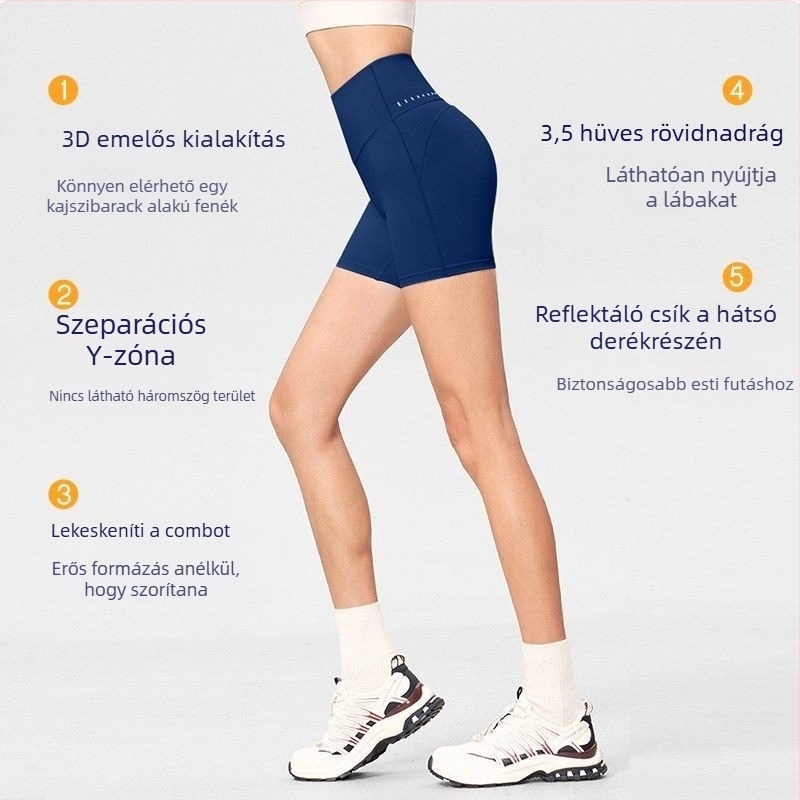 Magas derekú jóga rövidnadrág nőknek, nyári vékony fazon, csípőemelő, hasi kontroll, nylon 80%, ¼ hossz, karcsú szabás, SINWISS, 2025 nyár
