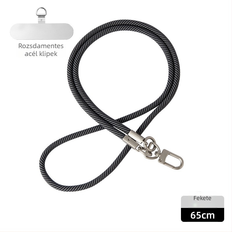 Telefonnyakpánt crossbody – 7 mm vastag poliészter, fém csattal, uniszex, logó nyomtatás elérhető