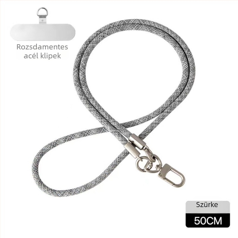 Telefonnyakpánt crossbody – 7 mm vastag poliészter, fém csattal, uniszex, logó nyomtatás elérhető