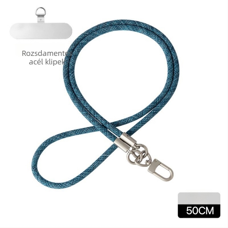 Telefonnyakpánt crossbody – 7 mm vastag poliészter, fém csattal, uniszex, logó nyomtatás elérhető