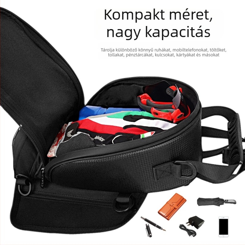 RZAHUAHU YA539 Motorkerékpár üzemanyagtartály-táska, poliészter, többfunkciós navigációs táska