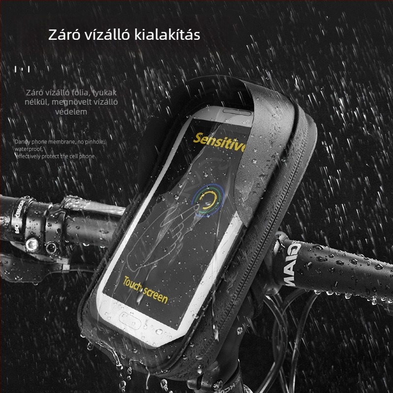 Kerékpár táska, PU bőr, modell H051-1, kapacitás 0,5 L, belső bélés, vízálló