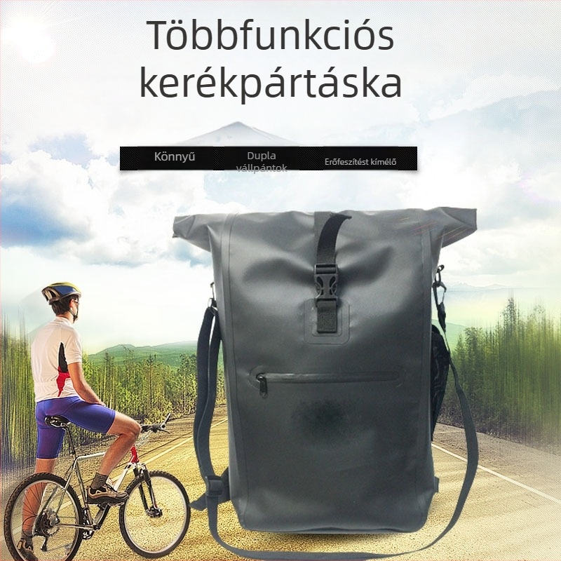 Hátsó üléstáska kerékpárhoz, vízálló PVC anyag, 20–23 L kapacitás, IPX6