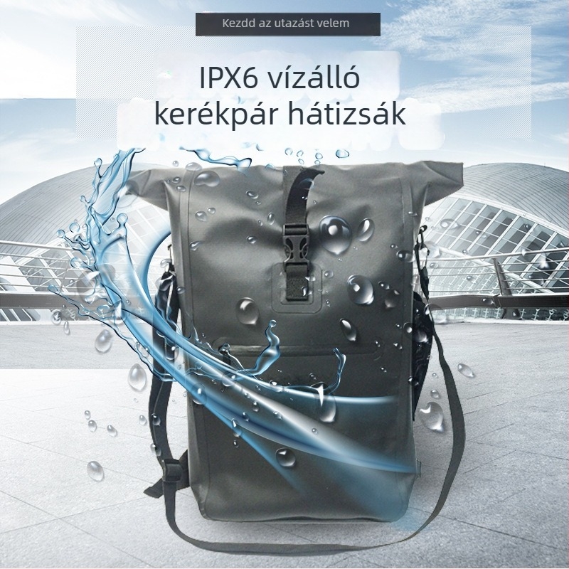 Hátsó üléstáska kerékpárhoz, vízálló PVC anyag, 20–23 L kapacitás, IPX6
