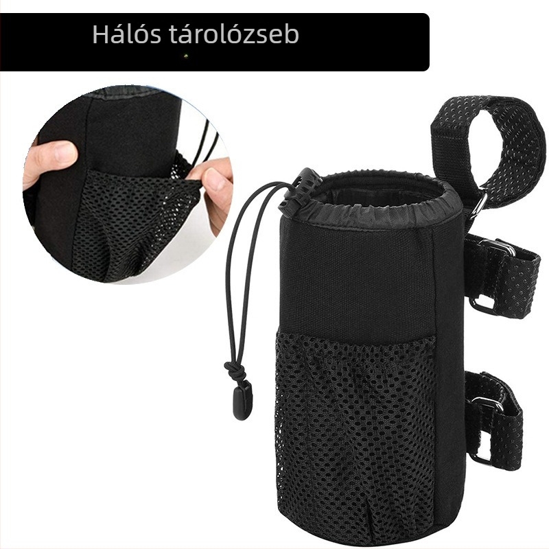 Kormányra szerelhető kerékpáros víz- és ital-táska, zsinóros zárás, csúszásmentes, poliészter, 3 L, modell 8825, márka Maimon