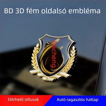 3D-s fém autóembléma búza motívummal – oldalsó embléma és hátsó embléma az autó karosszériájának dekorációjához