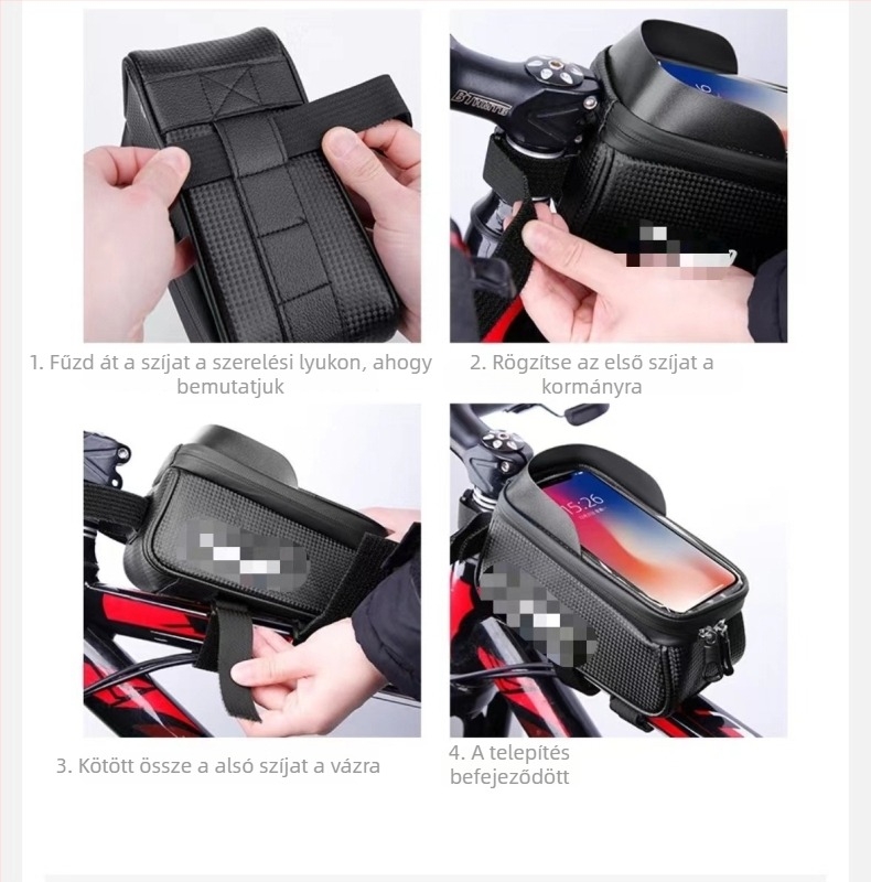 Kerékpár első váztáska - Szintetikus bőr, Kis tárgyak tárolására