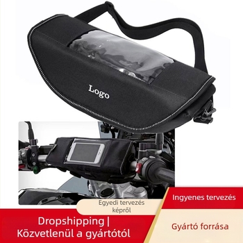 Kerékpár kormánytáska, vízálló, telefon/GPS/ pénztárca, 10L, PVC, AO-001