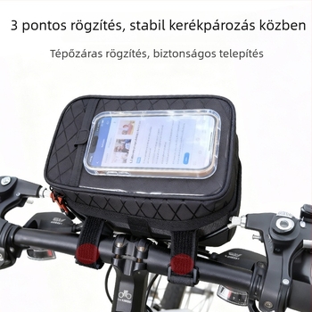 Nagy kapacitású kerékpár első táska vállpánttal, vízálló, fényvisszaverő, többfunkciós