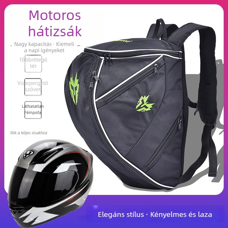 Motorkerékpár sisakos hátizsák