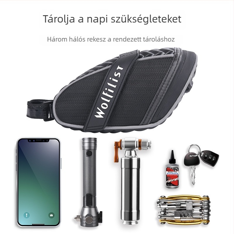 Kemény héjú kerékpár táska készlet: hátsó táska, nyereg táska, szerszámtáska és párnatáska