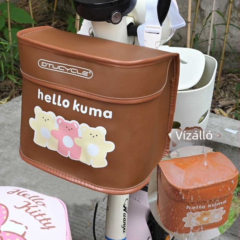 Dtucycle univerzális akasztós táska elektromos kerékpárhoz, aranyos rajzfilmszerű dizájn, nagy kapacitású tároló