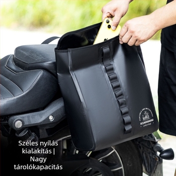 Motorkerékpár hátsó táska, vízálló utazási tároló, több rögzítési módszerrel, PVC anyagú, 5–10 L kapacitás, modell Ya1636, béléssel