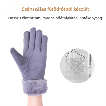 USB fűtésű kesztyű velúr bevonattal kerékpározáshoz, érintőképernyő kompatibilitás és intelligens hőmérséklet-szabályozás