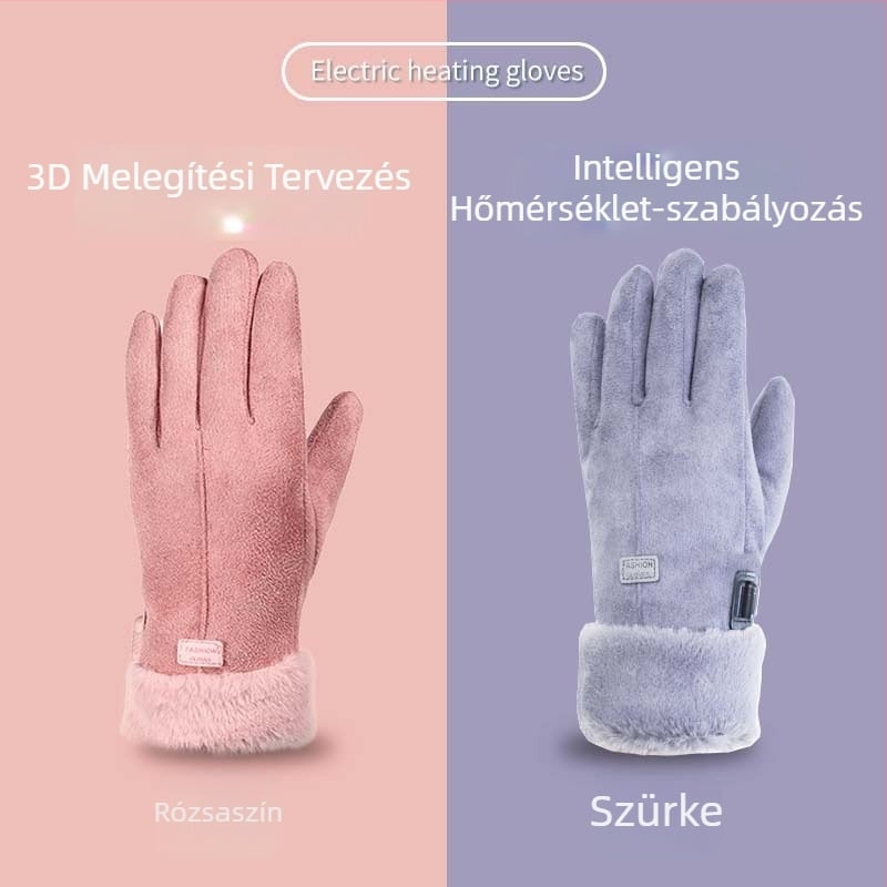 USB fűtésű kesztyű velúr bevonattal kerékpározáshoz, érintőképernyő kompatibilitás és intelligens hőmérséklet-szabályozás