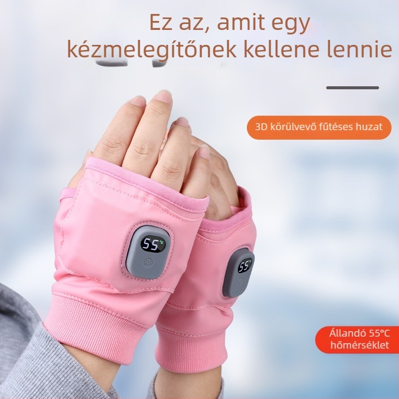 Elektromos fűtésű kesztyű USB-vel — Lycra-super fiber, félujjas stílus, uniszex, Ks, Sl205