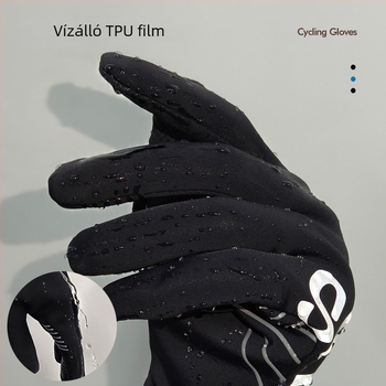 Fleece-belelt hegymászó kesztyű, szélvédett, érintőképernyő-kompatibilis, túrázáshoz, biciklizéshez és vezetéshez