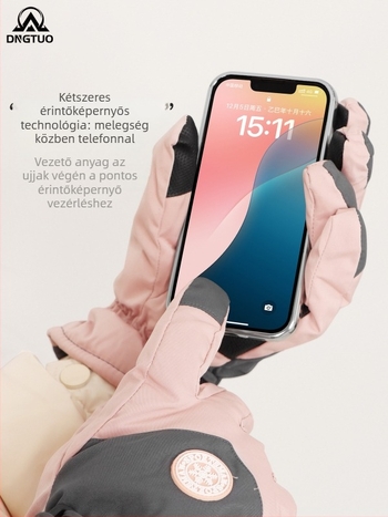 Uniszex téli érintőképernyős kesztyűk, vastagok és vízállóak kerékpárhoz poliészterből