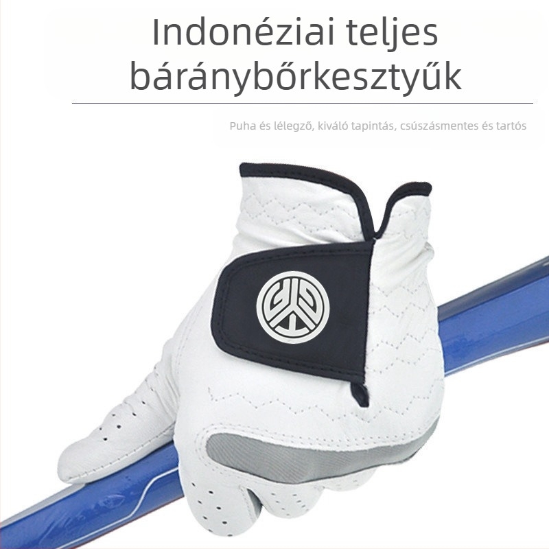Férfi golf kesztyű Indonéz báránybőrből, légáteresztő és kopásálló, testreszabható logóval, golfhoz és kerékpározáshoz