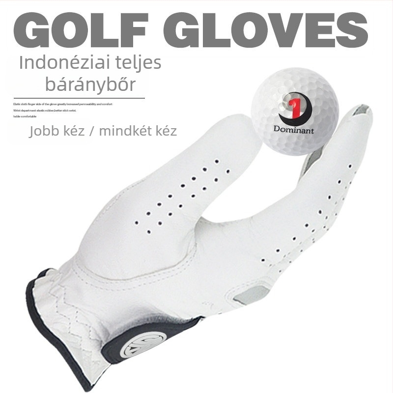 Férfi golf kesztyű Indonéz báránybőrből, légáteresztő és kopásálló, testreszabható logóval, golfhoz és kerékpározáshoz