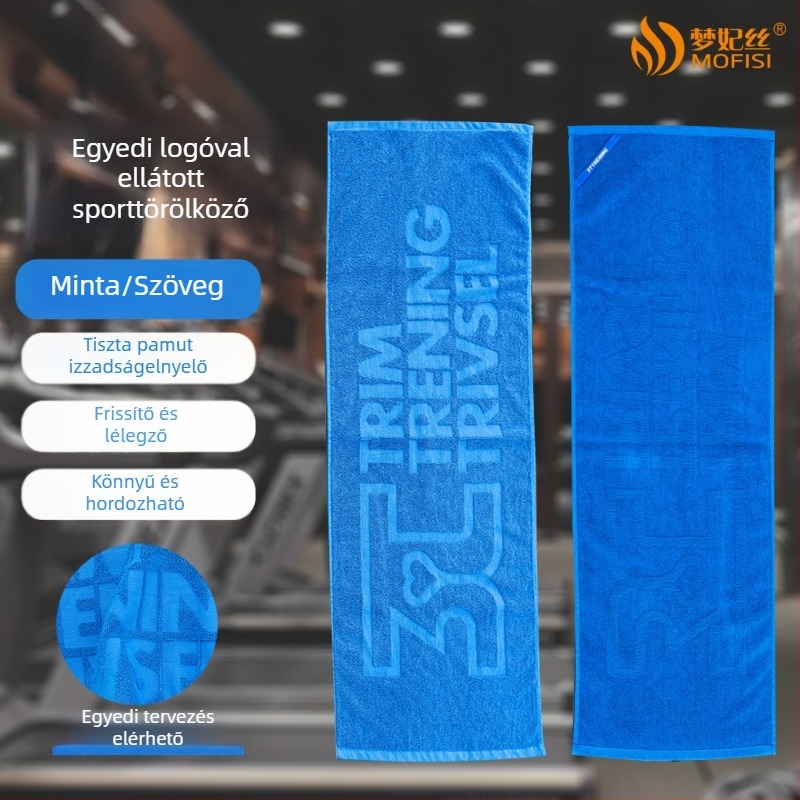 Pamut jacquard sporttörölköző, izzadságot felszívó, 150 g, fitnesz, jóga, futás