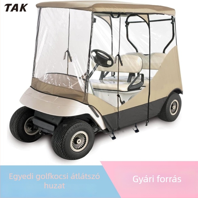 PVC és Oxford szövetes golfkocsi takaró, átlátszó esővédő