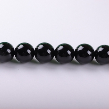 7A természetes fekete achát szabad gyöngyök, félkész gyöngy sor DIY karkötőkhöz, kerek 4–14 mm