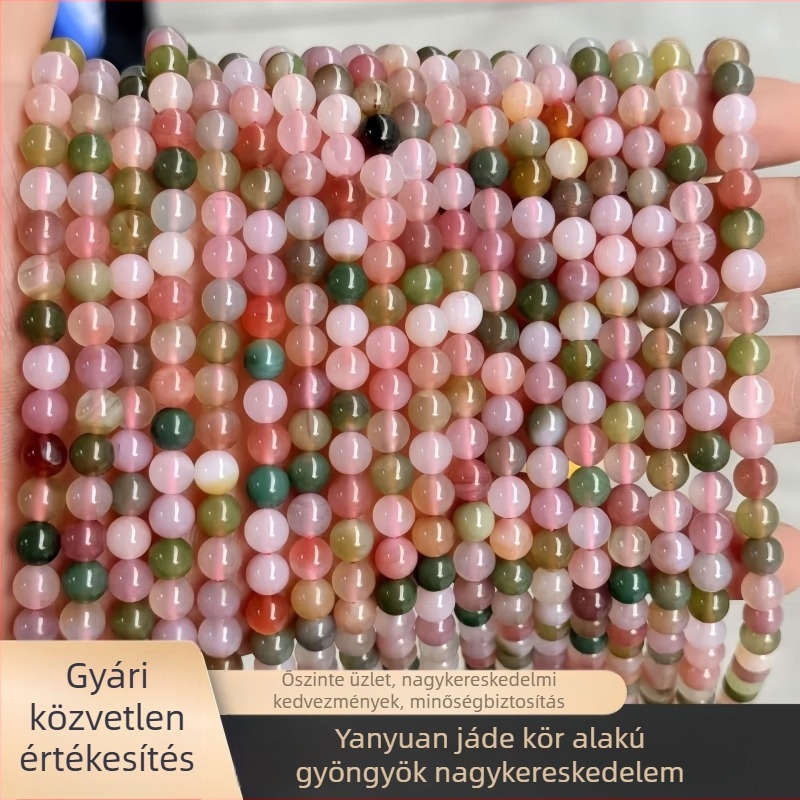 Szabadon füzhető gyöngyök sóforrás agatból, kerek, márka Shining, vágás őrlés polírozás
