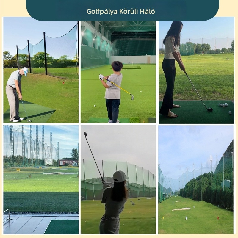 Golf gyakorló háló - nagy sűrűségű polietilén, logó nyomtatás elérhető, testreszabás támogatott, alkalmas golfhoz és más labdajátékokhoz