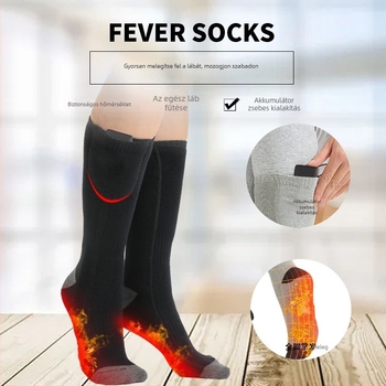 Teljes talp melegítő zokni – újratölthető polimer lítium akkumulátor, USB/duális használat, kültéri síeléshez, uniszex, modell Ys 8006, 3.7V, 4W