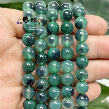 8 mm zöld achát gömbölyű gyöngyök DIY ékszerekhez