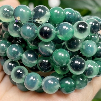 8 mm zöld achát gömbölyű gyöngyök DIY ékszerekhez