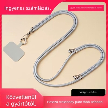 Mobiltelefon nyakpánt - nejlon fonott zsinór, uniszex stílus, fém csat