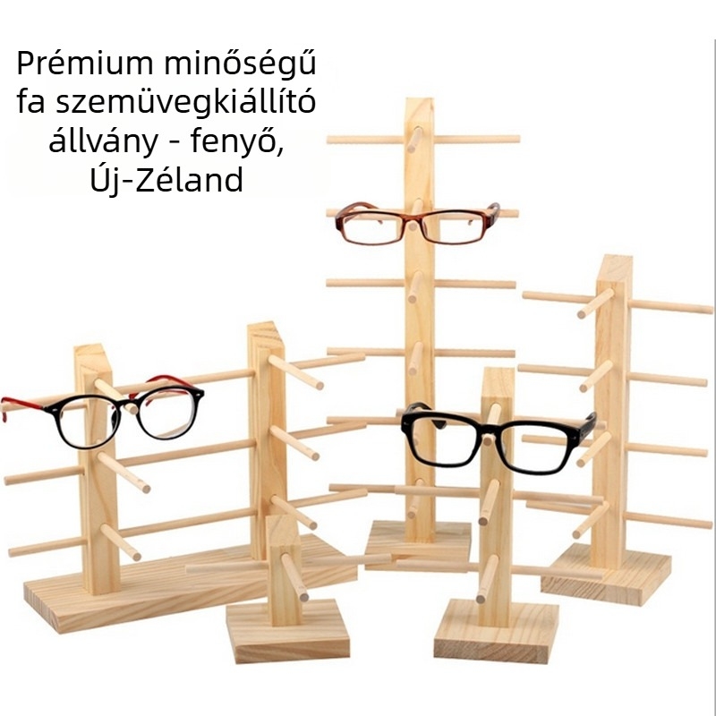 Szemüveg kiállító állvány, faanyag, ókori stílus, 2018