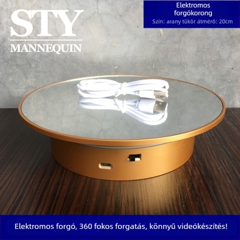 360° elektromos forgó ékszerkijelző állvány videózáshoz, modell alap; Anyag: PP; Eredet: Guangzhou; Stílus: High-end; Listázás: Ősz 2022