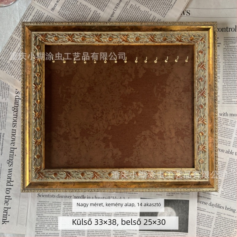 Nyaklánc kiállító tálca – Retro ékszerállvány gyanta, függőleges, egy szint, összeillesztett kivitelezés – Glazed Retro