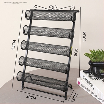 5 rétegű levehető asztali ékszerkiállító állvány vasból, létra alakú, skandináv stílus