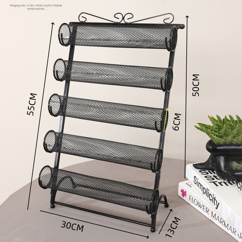 5 rétegű levehető asztali ékszerkiállító állvány vasból, létra alakú, skandináv stílus