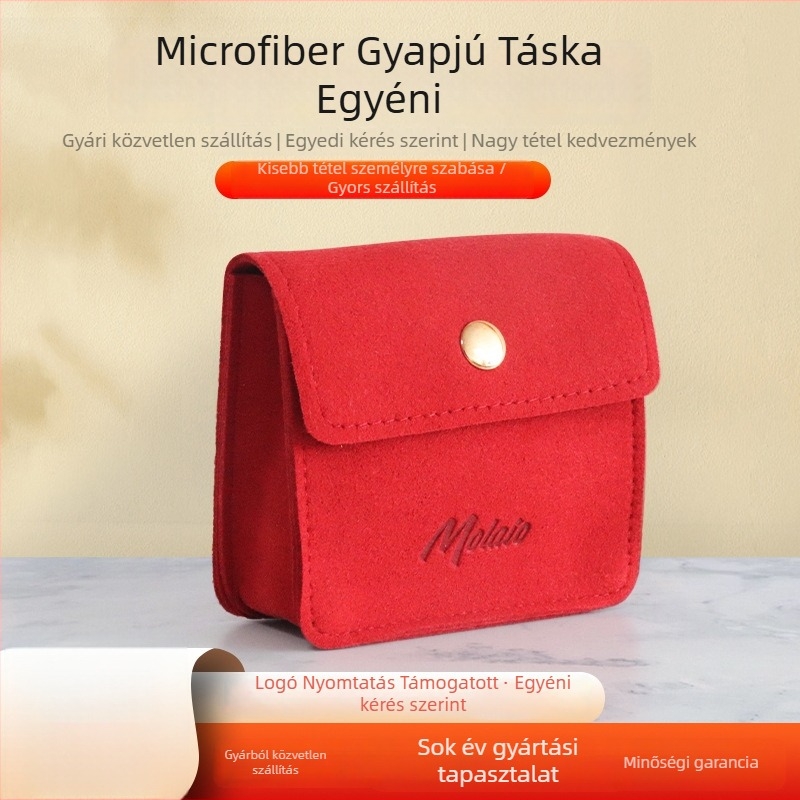 Velúr ékszer tároló taska – gyűrűk és nyakláncok számára, belső csomagolás, kiegészítő csomagolás