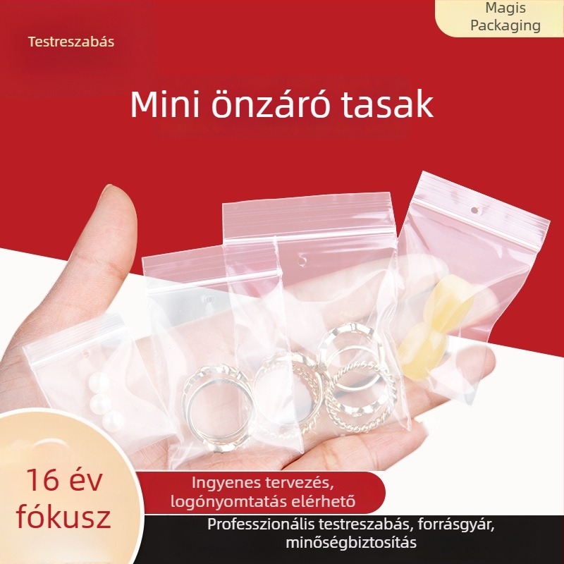 3×4 cm mini Zip-Lock zacskók, PE műanyag zárható tasakok ékszerekhez, fülbevalókhoz és tablettákhoz