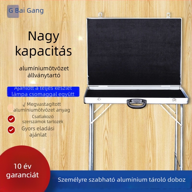 Alumínium ékszerkijelző doboz – hordozható, rekreációs stílus, kemény kivitel