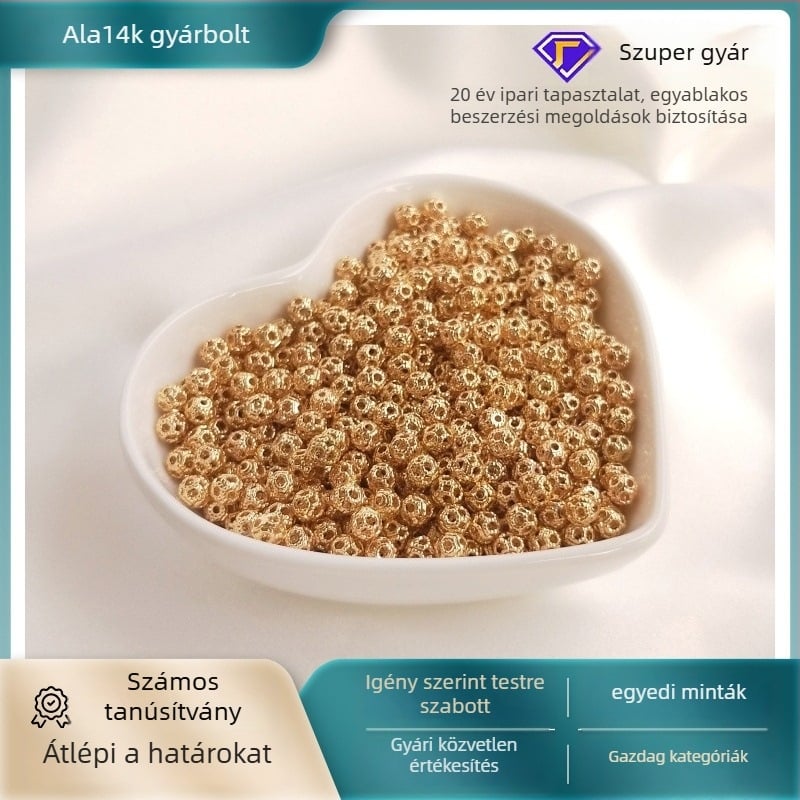 Aranyozott réz gyöngyök, külön gyöngyök, eredeti dizájn, termékkód Z6