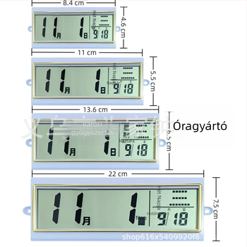 Örök naptár óra elektronikus LCD kijelzővel, kvarc óra, akasztós dekoráció