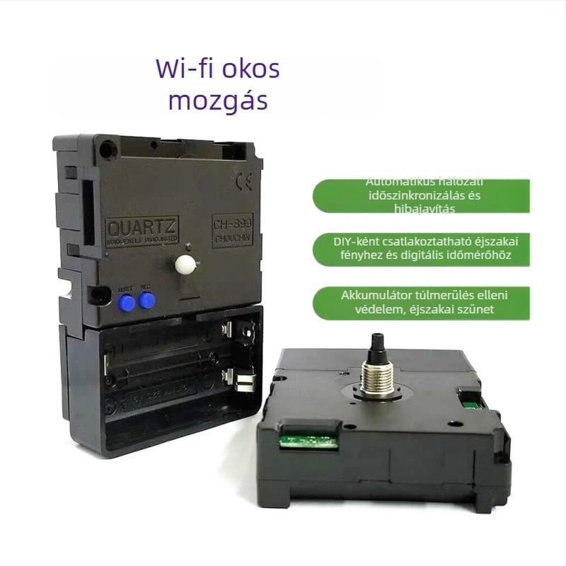 WiFi óramű okostelefon hotspot-tal, automatikus kalibrálás, csendes működés, hálózati másodpercek szinkronizálása