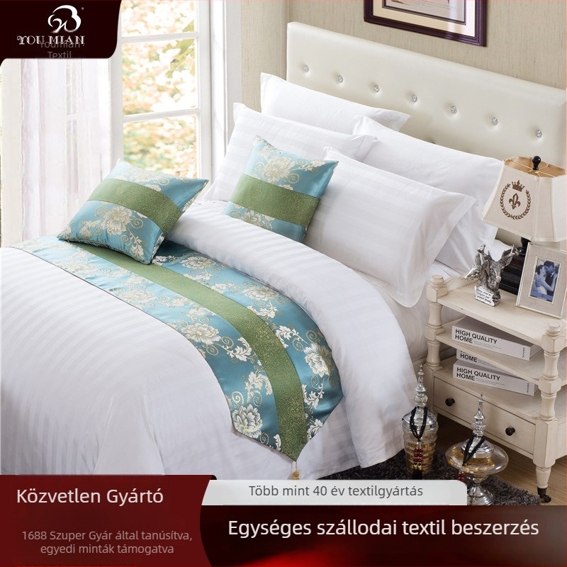 Hotel ágyneműkészlet poliészter-pamut keverékből, virágos minta, modern minimalist stílus, Excellent Cotton márka, minőség: minősített termék